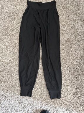Old Navy Black Ribbed High-Waist Track Joggers